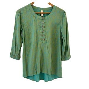 Vintage Gramicci Watercolor Floral Tunic Top Womens Size M Boho Outdoors